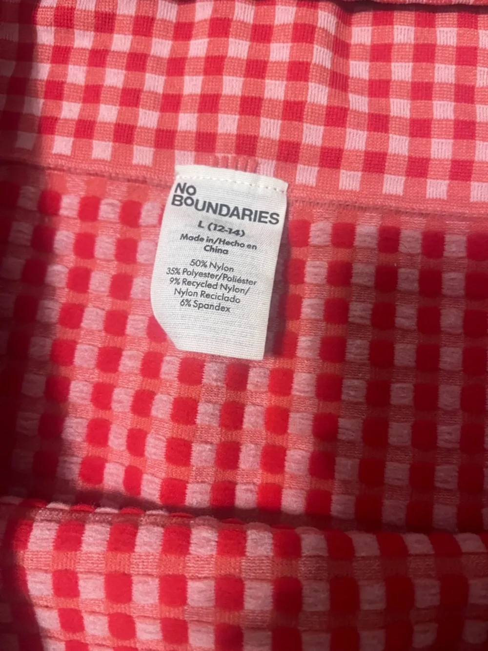 Red Gingham Bike Shorts Set - Crop Top & Shorts - Picture 3 of 7